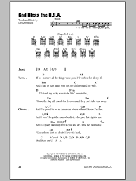 God Bless The U S A Sheet Music Lee Greenwood Guitar Chords Lyrics Cause there aint no doubt i love this land, god bless the usa.