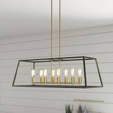 At lowe's, we carry chandelier lighting options in a range of sizes, styles, colors and materials. Artika Artika Carter Long Chandelier 8 Light Matte Black With Brass Accents Industrial Cage Chandelier Lowes Com In 2021 Dining Light Fixtures Dining Room Chandelier Modern Dining Room Brass Chandelier