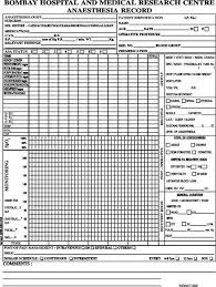 57 punctilious anaesthesia chart