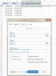 Calculate Number Of Days Between Two Dates In Excel