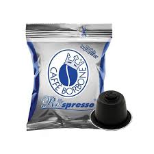 Il corpo denso e cremoso bilancia il suo potente aroma amaro. 100 Capsule Caffe Borbone Respresso Miscela Blu Compatibili Nespresso Coffeina It