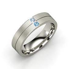 Sterling Silver Ring With Aquamarine And Blue Topaz Snake Eyes Band 6mm Wide Gemvara Sterling Silver Mens Rings For Men White Gold Rings