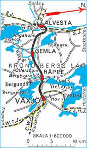 Är en järnvägsknut i södra sverige, omkring 18 km väster om växjö. Karta Map Waj Vaxjo Alvesta Jarnvag