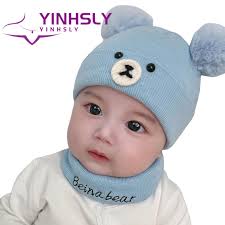 Winter Hat Neck Warmer Thickened Windproof Winter Infant Boys Kids Cap  Scarf Kit