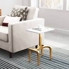 Modern White And Gold Side Table Clement Rc Willey Furniture Store In 2020 Gold Side Table Modern Furniture Living Room Side Table