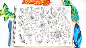 This is a huge list of easy bullet journal doodles that are beginner friendly! Summer Flowers Doodles Ideas For Bullet Journal Easy Floral Drawing For Beginners Youtube