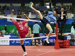 Sepak takraw, one of the most popular sports in malaysia, is essentially a cross between volleyball and hackeysack. Sepak Takraw Wikipedia