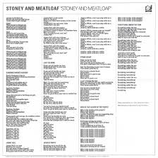 We have a wide selection of paninis available each day in our cafe, along. Stoney And Meatloaf The Almost Complete Meat Loaf And Jim Steinman Lyric Archive