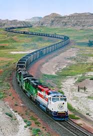 An Eastbound Burlington Northern Coal Train Snakes Through The Curves At Sully Springs North Dakota On June 29 1994 The Tra Train Train Rides Train Journey