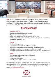 Locuri de muncă în românia, posturi vacante în românia. Store Manager Roman C A Moda Retail Apply On Ejobs