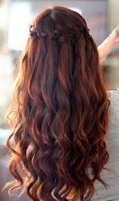 Homecoming Braided Hairstyles Waterfall Braid With Spiral Curls Prom Hairstyles Greek Hair Hair Styles Hairstyle