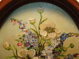 Vintage Oil On Board Painting flowers R.I artistJ.E JUDGE 1936-2003 in  who's who