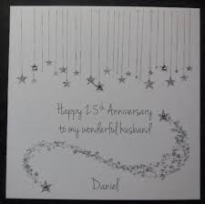Personalised Handmade On Our 25th Silver Wedding Anniversary Card Husband W Marriage Anniversary Cards Anniversary Cards Handmade Valentines Card For Husband