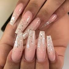 50 Cool Glitter Ombre Nail Design Ideas That Are Trending In 2020 Autumn fall inspired acrylic nails design / fully sculpted with nail forms.