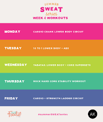 Rest 60 seconds between sets. Summer Sweat Series Fitness Plan Week 4 Ambitious Kitchen