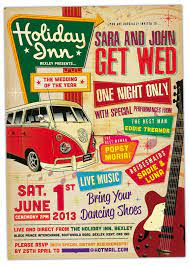 Concert Poster Wedding Invitations Kombilove Kombiweddings Alternative Wedding Invitations Retro Wedding Invitations Handmade Wedding Invitations
