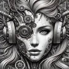 Girl, in the style of EVA battle suit