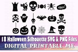 Download Halloween Silhouette Bat Spider Pumpkin Graphic By Digitalprintableme Creative Fabrica PSD Mockup Templates