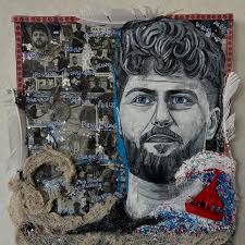 Portrait study of Jay McGuiness (@birdspotting) in his dusty pink curly  hair during The Wanted's (@thewantedmusic) 2022 tour