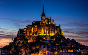 Image Result For Mont Saint Michel Castle Buildings Night Lights Mont Saint Michel France Castle World Heritage Sites