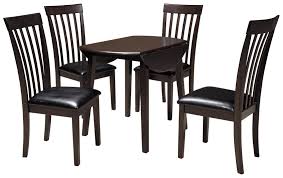 5 piece round drop leaf table set