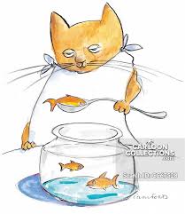 Cat Eating Fish From Fishbowl Cartoon Collections Cartoon Fish Logo Cartoon Cat