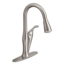 Moen kitchen faucet leaking from spout. Moen Benton Single Handle Pull Down Sprayer Kitchen Faucet With Reflex In Spot Resist Stai The Home Depot Canada