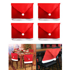 So, i needed the main rectangle shape of my covers to be about 19 inches wide and 18 inches tall when it was done. 4x Santa Clause Decorations Red Christmas Hat Chair Covers Gifts Walmart Com Walmart Com