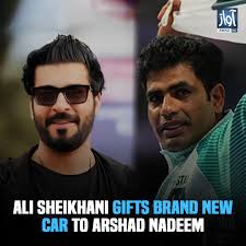 Ali Sheikhani Gifts New Alto Car to Arshad Nadeem #ArshadNadeem  #AliSheikhani #NewAlto #GiftForChampion #PakistanAthlete #SportsRecognition  #OlympicGold #JavelinThrow #AthleteSupport #AwazNews #AwazEnglish