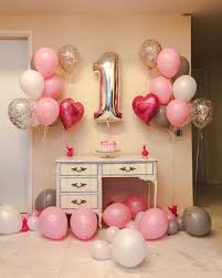 Balloon 1st Birthday Decoration Ideas For Boy At Home Pin On Party Decor