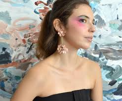 Sakura Orange Three-dimensional Embossed Daisy Ball Earring Peach Color Daisy  Ball Earring