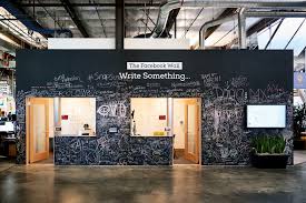 Facebook Headquarters Interior The Facebook Wall Modlar Com Office Interiors Corporate Interiors Office Design Inspiration