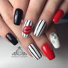 See more ideas about nail designs, nails, cute nails. 14th February Nails Ideas Of Colorful Nails Lips Nail Art Manicure 2018 Manicure On The Day Of Lovers Nail A February Nails Striped Nails Nail Art Designs