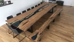16ft Live Edge Epoxy River Table Custom Live Edge Table Crafted From Locally Sourced Pecan The Table Feat Live Edge Table Resin Furniture Living Room Windows