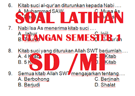 Soal Dan Jawaban Uas Pas Pai Kelas 5 Sd Mi Semester 1 Ganjil Serba Serbi Guru Serba Serbi Guru