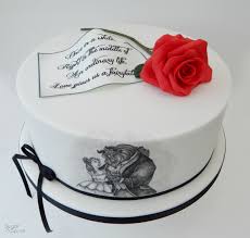 Hand Painted Beauty The Beast Wedding Cake With Red Rose And Love Note By Sugar Spice Gourmandise Gifts Http Gateaux Disney Gateaux Et Desserts Gourmandise