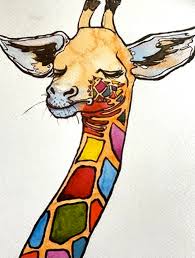 Break out your top hats and monocles; Make A Colorful Giraffe Painting Art History Creativity Make Together