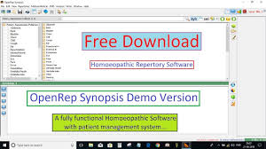 Free Download And Install Homeopathic Software Openrep Sypnosis Youtube