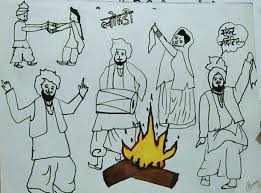 Image Result For Lohri Festival Drawing Drawings Festival Line Drawing The festival is mainly seen lohri is celebrated on the 13th day of january in the month of paush or magh, a day before makar sankranti. image result for lohri festival drawing