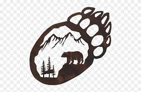 From west coast native news: Cabin Decor More Bear Silhouettes Bear Art Bear Paw Bear Paw Metal Art Free Transparent Png Clipart Images Download
