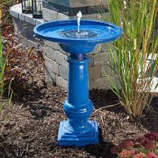 With the beauty of ceramic and the durability of fiber clay, it will add elegance and function to any garden. Smart Garden 25372rm1 Athena Glazed Blue Ceramic Birdbath Fountain With Solar On Demand And Battery Technology To Provide Consistent Performance In Cloudy Weather Birdbaths Birdbaths Supports Swl13562 Nl