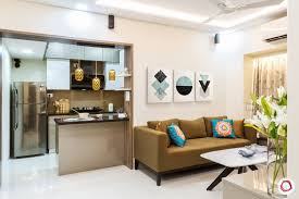 Clever Compact Home For Mumbaikars Open Kitchen And Living Room Small Flat Interior Flat Interior