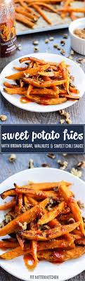 Add cornmeal, brown sugar, cinnamon, salt, nutmeg and cloves and toss to coat (its okay if there is brown sugar mixture left in the bowl). Sweet Potato Fries With Walnuts Brown Sugar Sweet Chili Sauce Fit Mitten Kitchen