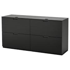 A standard, white ikea desk was transformed using gold spray paint on the desk legs and gold drawer pull handles. Galant Series Ikea