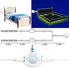 A pir sensor detects movement, which automatically triggers a hidden strip of rgb leds to illuminate a path as you get out of bed. China Smd3528 Under Bed Night Light Motion Sensor 12v Smart Sensor Bed Light 2 Led Strips Photos Pictures Made In China Com