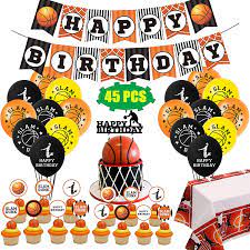 Avoid that, you have spent months working on this idea and you want the party to look great so stick with the theme you have. Amazon Com Basketball Party Decorations Supplies Sports Theme Birthday Party Decor With Banner Balloons Kb Cupcake Toppers Table Cover Slam Dunk For Kids Baby Shower Boys Girls Teenagers 45pcs Toys Games