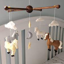 Ready To Ship Horse Nursery Mobile Horse Baby Mobile Country Nursery Decor Felt Horses Country Baby Rooms Baby Girl Nursery Room Country Baby Boy Nursery