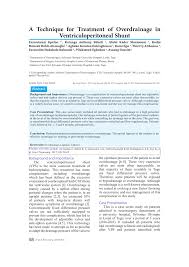 Pdf A Technique For Treatment Of Overdrainage In Ventriculoperitoneal Shunt