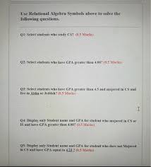 Elements, such as feature classes, tables, relationship classes, raster datasets, subtypes, topologies, domains, and so on. Solved Relational Algebra University Table Ud 10 20 30 40 Chegg Com
