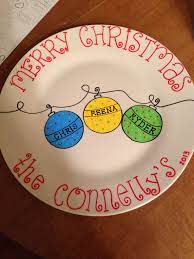 Pin By Reena Connelly On My Stuff Diy Christmas Plate Christmas Plates Sharpie Crafts